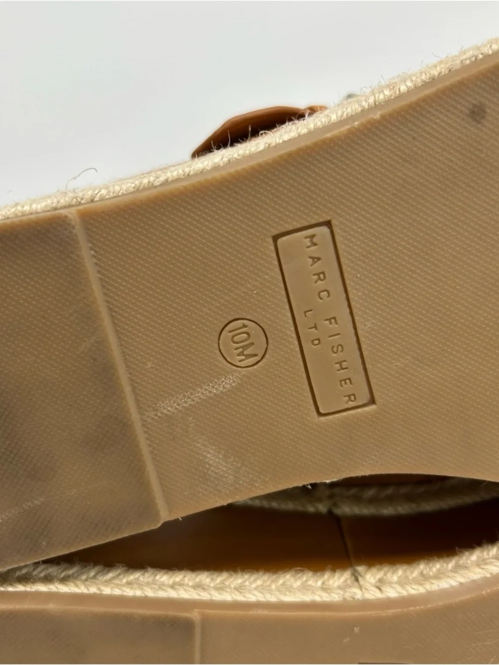 Marc Fisher LTD Womens Platform Espadrille Sandals Brown Buckle Open Toe Size 10